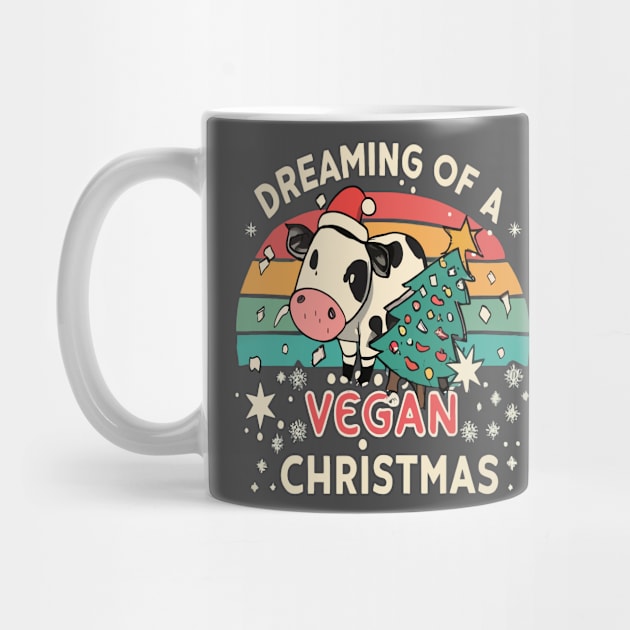 Cute Cow I'm Dreaming of a Vegan Christmas Funny Men Women by rhazi mode plagget